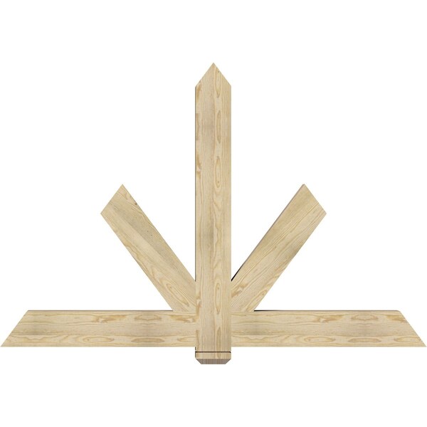 Ekena Millwork Kennewick Rough Sawn Timber Gable Bracket, Douglas Fir, 72"W x 48"H x 4"D x 6"F, 16/12 Pitch GBW072X48X0406KEN00RDF - main